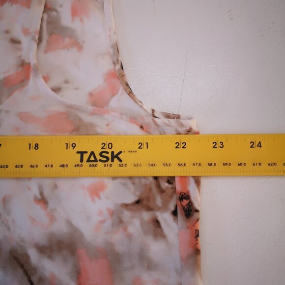 Calvin Klein Ladies Tie Neck Peach & Tan Sleeveless Blouse - Picture 6 of 7